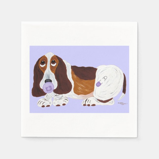 Baby Basset Hound  Napkin (Front)
