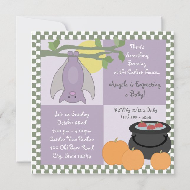 Baby Bat Autumn Shower Invitation (Front)