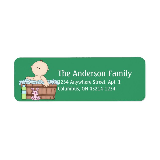Baby Bathtime Address Labels (Front)