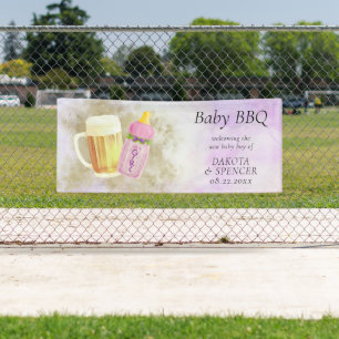 Baby BBQ and Beer   Summer Outdoor Shower Theme Banner