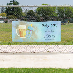 Baby BBQ and Beer   Summer Outdoor Shower Theme Banner