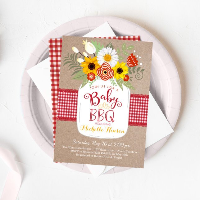 Baby BBQ Baby Shower Invitation, BabyQ Invite (Creator Uploaded)