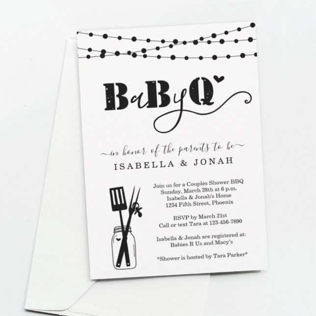 Baby BBQ - Couples Shower Baby Q BaByQ Barbeque Invitation (Creator Uploaded)
