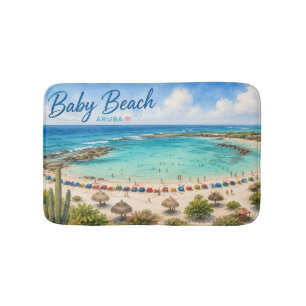 Baby Beach Aruba Caribbean Travel souvenir Bath Mat