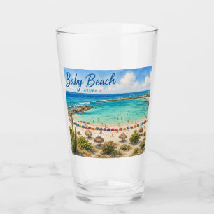 Baby Beach Aruba Caribbean Travel souvenir Glass