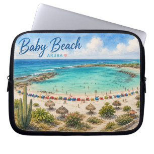 Baby Beach Aruba Caribbean Travel souvenir Laptop Sleeve