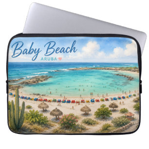 Baby Beach Aruba Caribbean Travel souvenir Laptop Sleeve