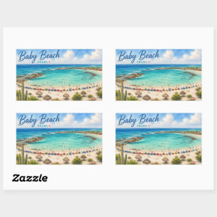 Baby Beach Aruba Caribbean Travel souvenir Rectangular Sticker