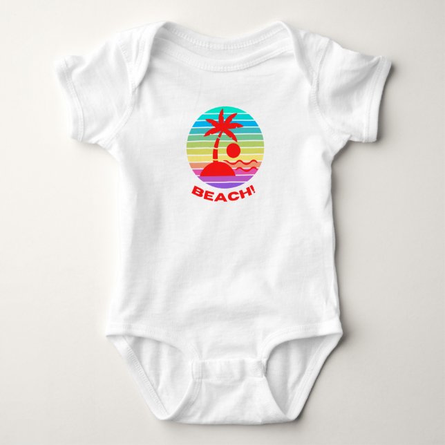 baby beach fun and cute  bodysuit (Front)