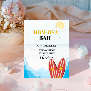 Baby beach surfing board baby shower Favour sign