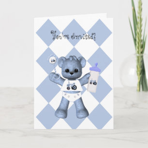 Baby Bear and Blue Tractor Shower Invitation