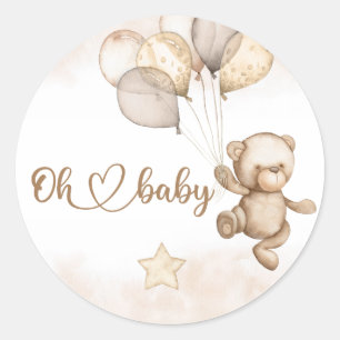 Baby Bear Baby Shower Classic Round Sticker