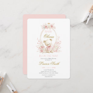Baby Bear Baby Shower Girl Invitation