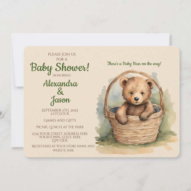 Baby Bear Baby Shower Invitation (Front)