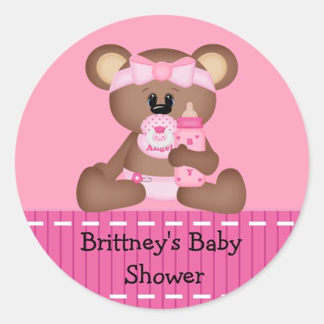 Baby Bear Baby Shower Sticker (Front)