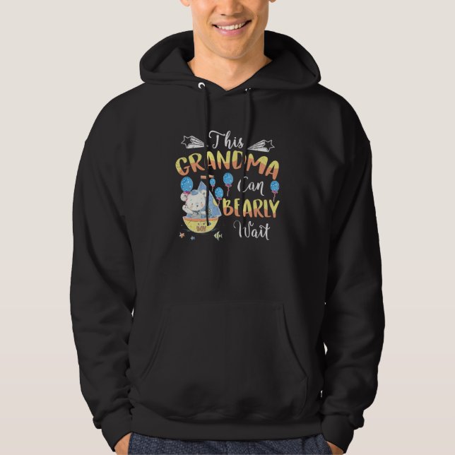 Baby Bear Baby Shower Theme Grandma Bearly Wait Ba Hoodie (Front)