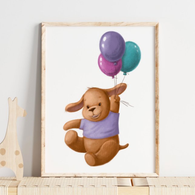 Baby Bear Balloons Print | Bear Wall Print (Creator Uploaded)