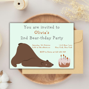Baby Bear Bear-thday Party Invitation