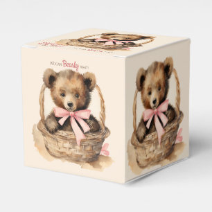 Baby Bear Bearly Wait Girls Baby Shower Favour Box