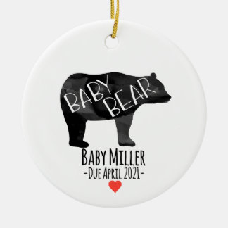 Baby Bear Birth Announcement Ornament