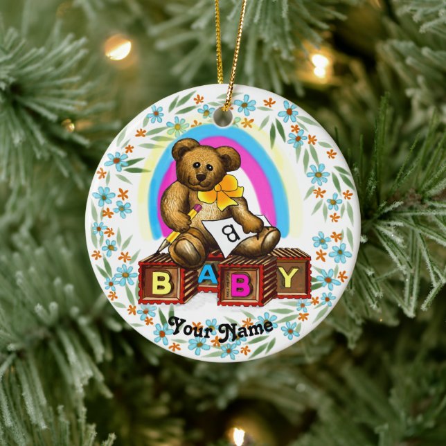 Baby Bear Blocks  Ornament (Tree)