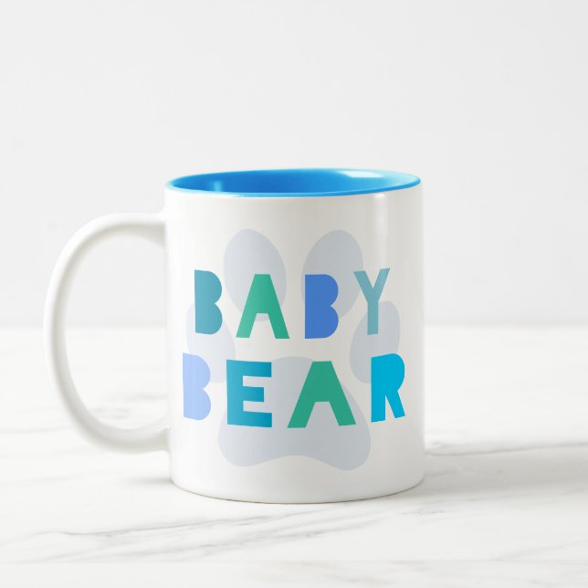 Baby bear - blue Two-Tone coffee mug (Left)