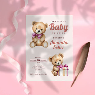 Baby Bear Calm Cute Baby Shower Invitation