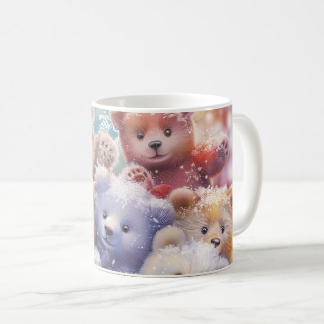 Baby Bear Christmas Digital Art Coffee Mug (Front Right)