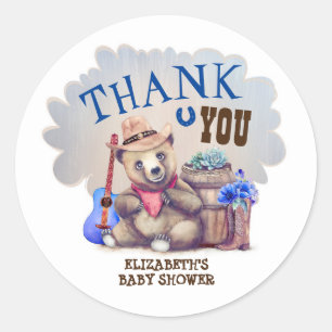 Baby Bear Country Baby Shower Thank You Classic Round Sticker