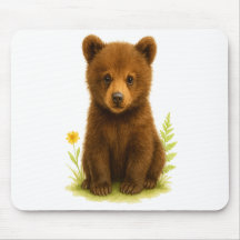 Baby Bear Cub in the Wildflowers