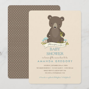 Baby Bear Cub Mama Bear Baby Shower Invitation