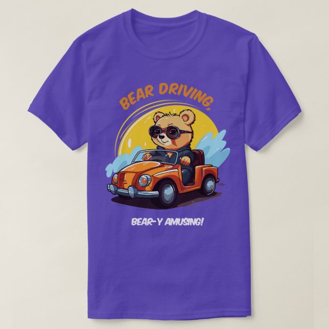 baby bear driving a car T-Shirt (Design Front)