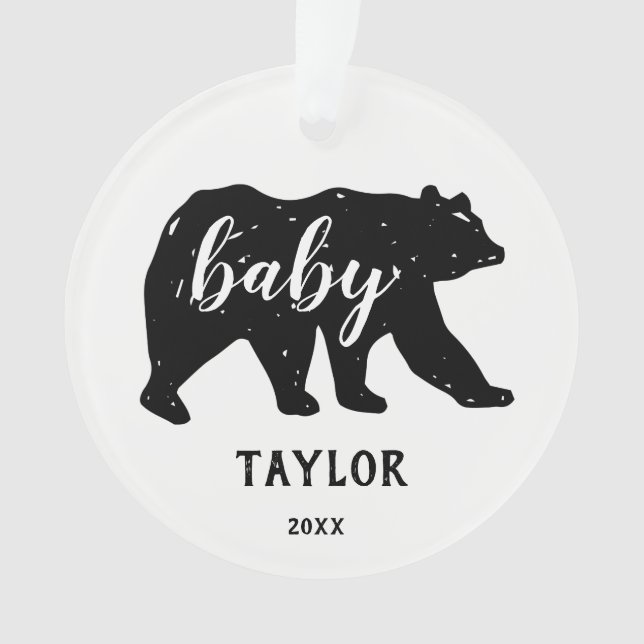 Baby Bear Forest Animal Holiday Ornaments (Front)
