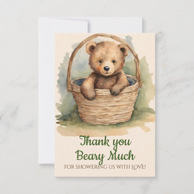 Baby Bear Gender Neutral Baby Shower Thank You Card (Front)