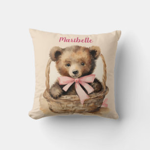 Baby Bear Girl Personalised  Cushion