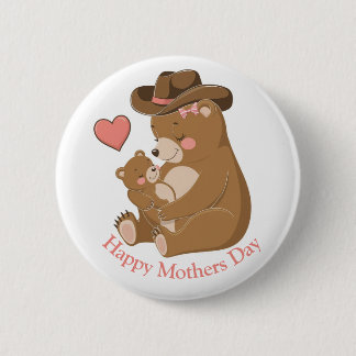 Baby Bear Happy Mother's Day 6 Cm Round Badge