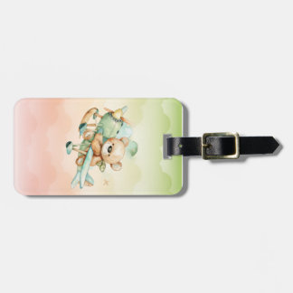 Baby Bear in a Plane Luggage Bag Tag