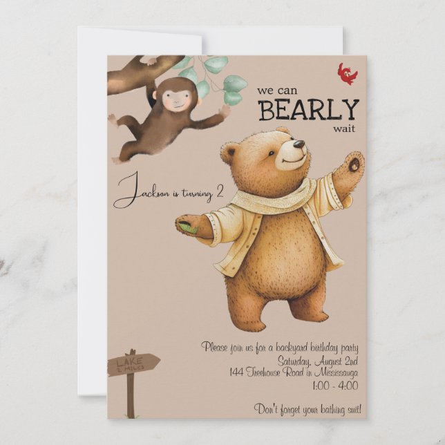Baby Bear  Invitation (Front)
