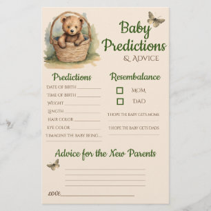 Baby Bear Neutral Baby Predictions Advice Card