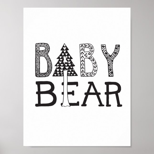 Baby Bear - Nursery or Kids Room Art Poster (Front)