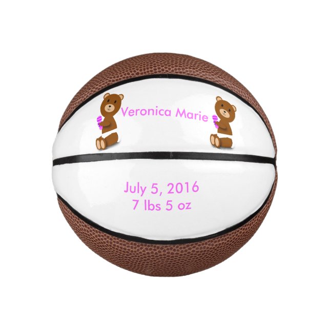 Baby Bear Personalise Mini Basketball (Front)