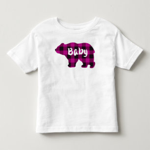 Baby Bear Pink and Black Country plaid Throw Pill Toddler T-Shirt