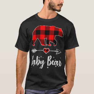 Baby Bear Red Plaid Christmas Pajama Family Gift T-Shirt