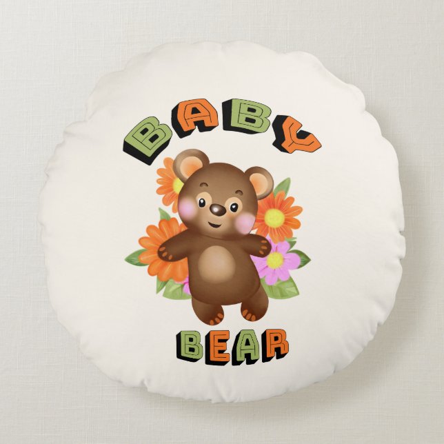 Baby bear round cushion (Front)