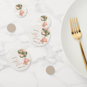 Baby Bear, Teddy Bear, Green Balloons, Baby Shower Confetti