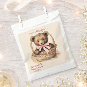 Baby Bear Thank you Beary Much Girls Baby Shower Favour Bags