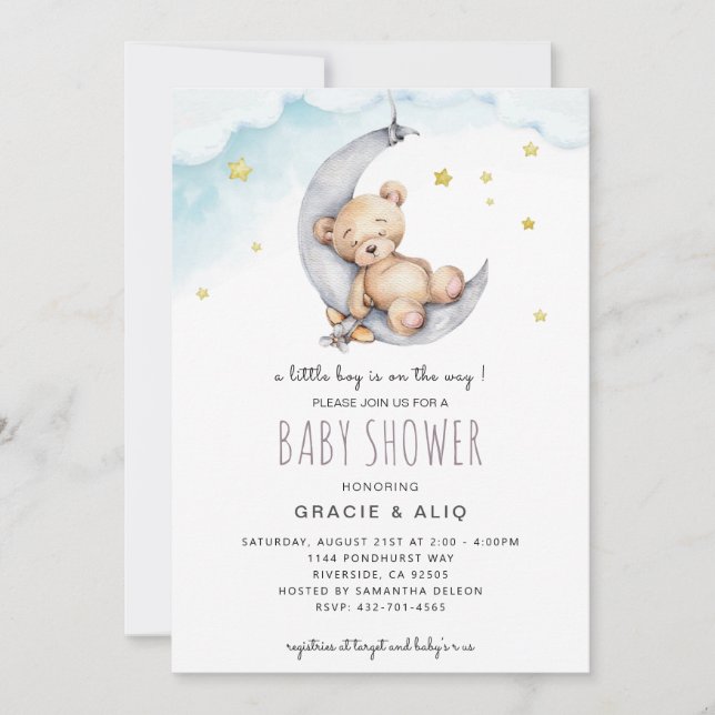 BABY Bear Twinkle Twinkle Little star  Invitation (Front)
