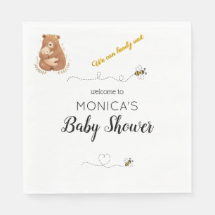 Baby Bear We Can Bearly Wait Welcome Napkin