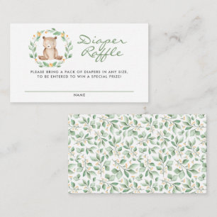 Baby Bear Wreath Baby Shower Diaper Raffle Enclosure Card