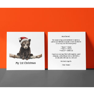 Baby Bear's First Christmas, custom Invitation